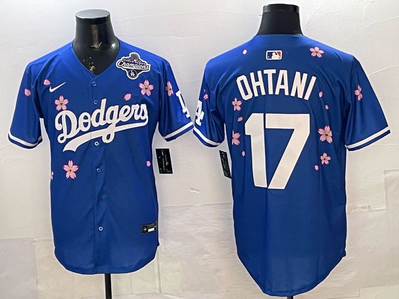 Men Nike 2026 Los Angeles Dodgers #17 Ohtani Blue Sakura Edition Game MLB Jersey 055->los angeles dodgers->MLB Jersey